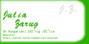 julia zarug business card